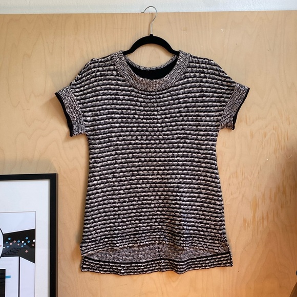 Anthropologie | Black and White Knitted Tee S - Picture 1 of 7